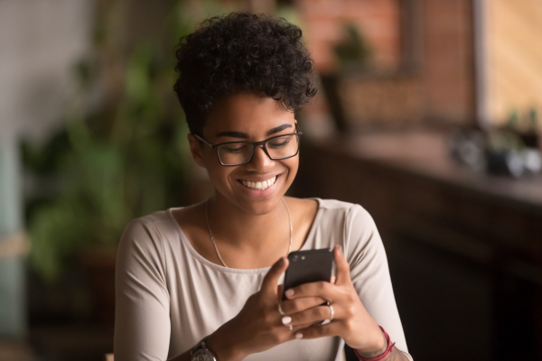 Woman looking at phone