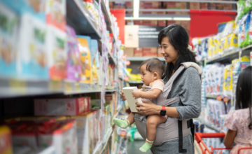 Mom and baby go shopping